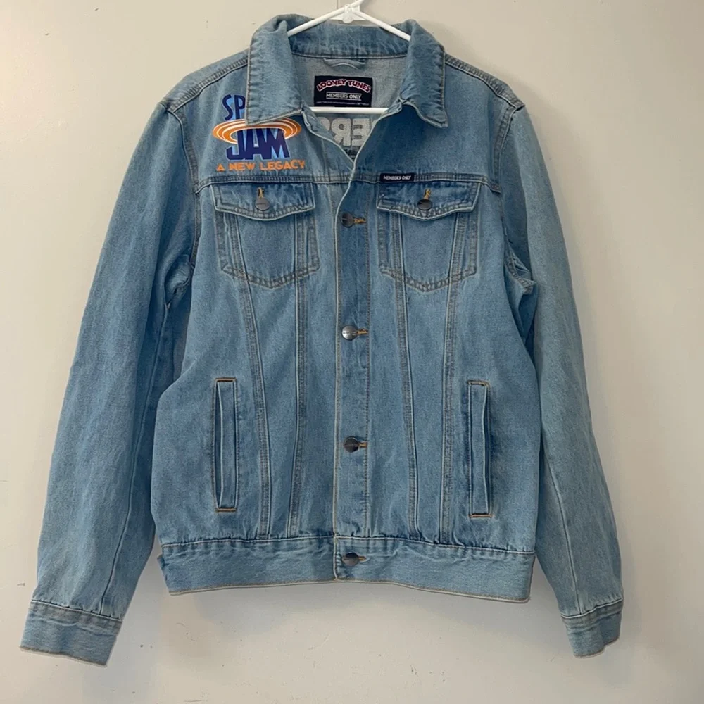 Members Only Space Jam A New Legacy Denim Jacket Mens Large
